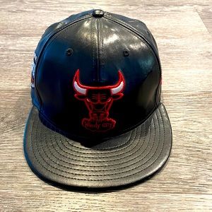 new era Chicago Bulls Leather Snapback green bottom